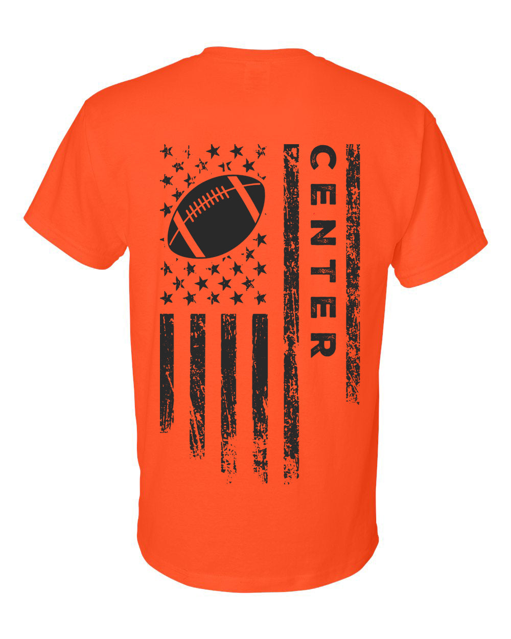 CENTER /U.S.A. FLAG T-Shirt - ADULT Black Lettering/Black Flag