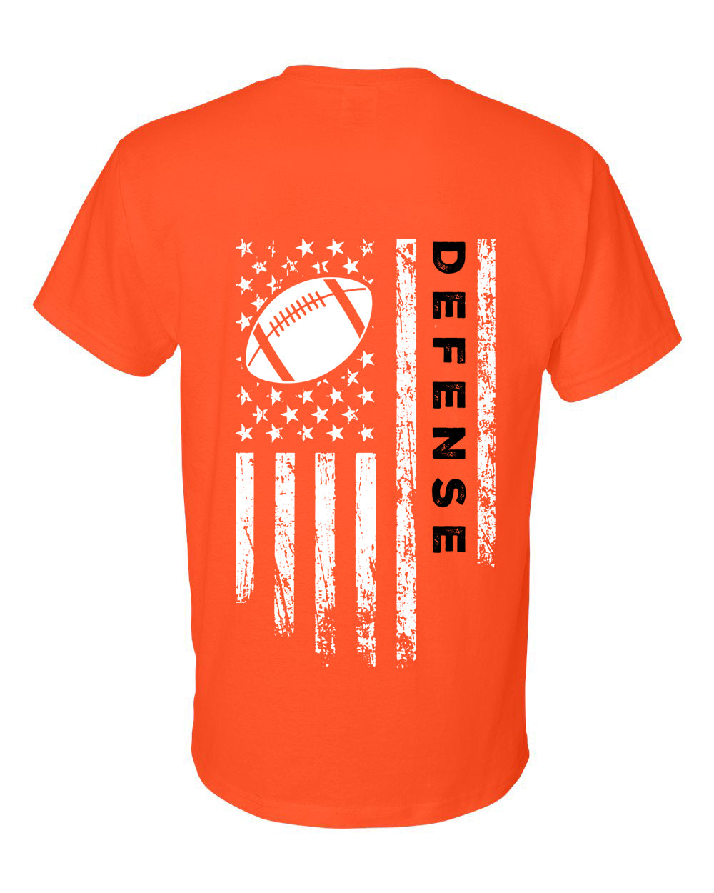 DEFENSE /U.S.A. FLAG T-Shirt - ADULT Black Lettering/White Flag