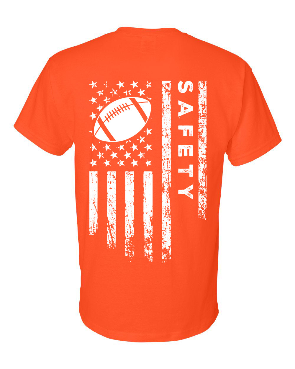 SAFETY /U.S.A. FLAG T-Shirt - ADULT White Lettering/White Flag