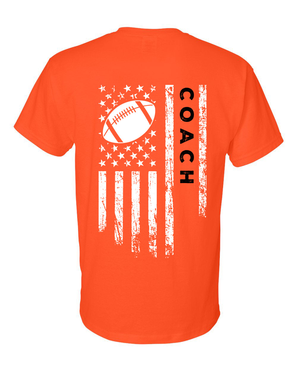 COACH /U.S.A. FLAG T-Shirt - ADULT Black Lettering/White Flag
