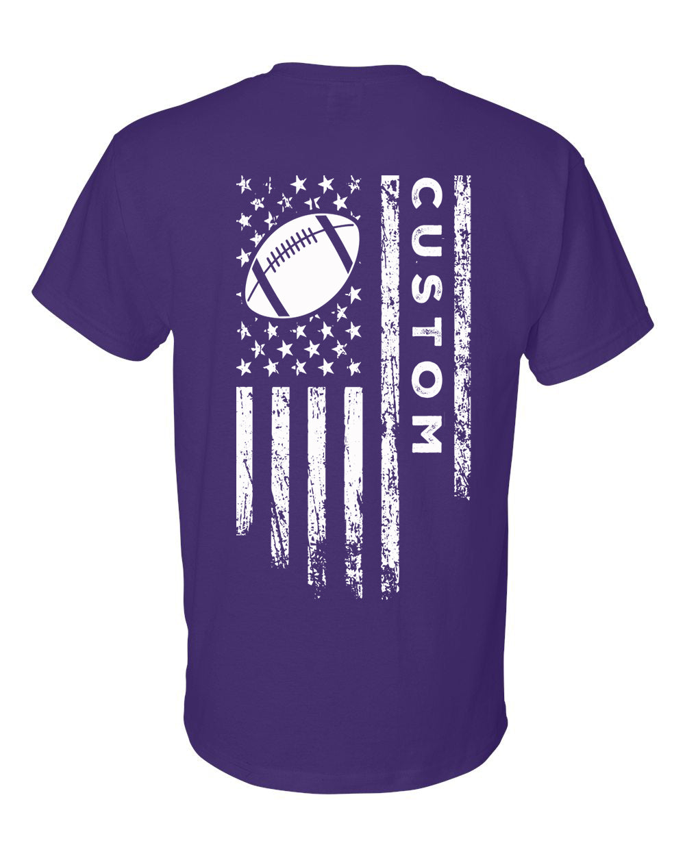 CUSTOM /U.S.A. FLAG T-Shirt - ADULT White Lettering/White Flag