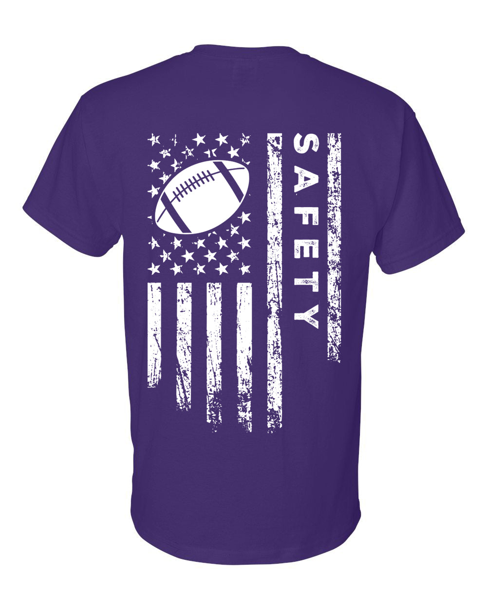SAFETY /U.S.A. FLAG T-Shirt - ADULT White Lettering/White Flag