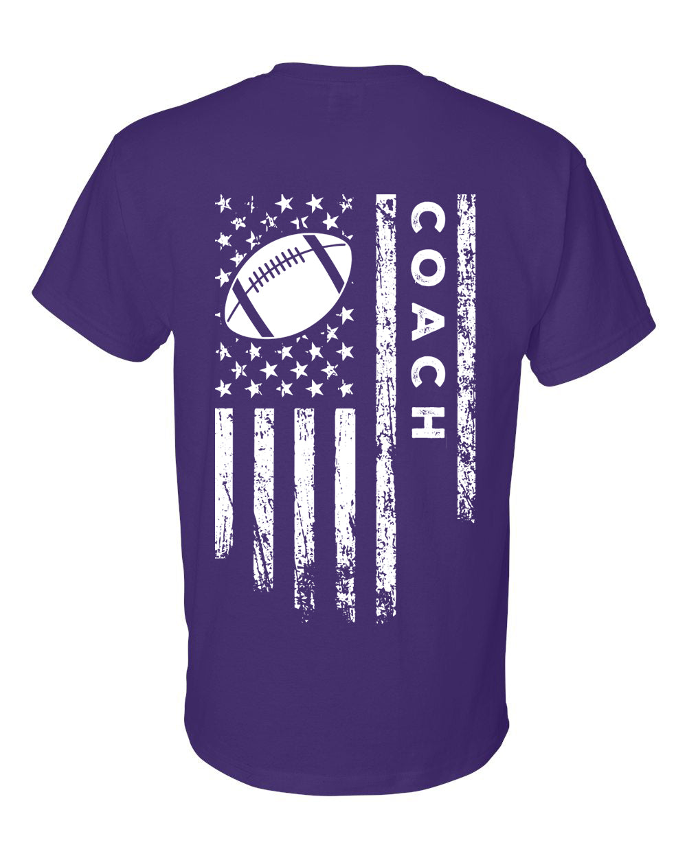 COACH /U.S.A. FLAG T-Shirt - ADULT White Lettering/White Flag