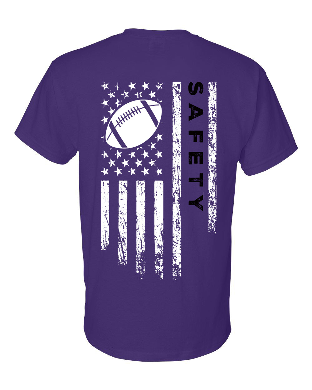 SAFETY /U.S.A. FLAG T-Shirt - ADULT Black Lettering/White Flag