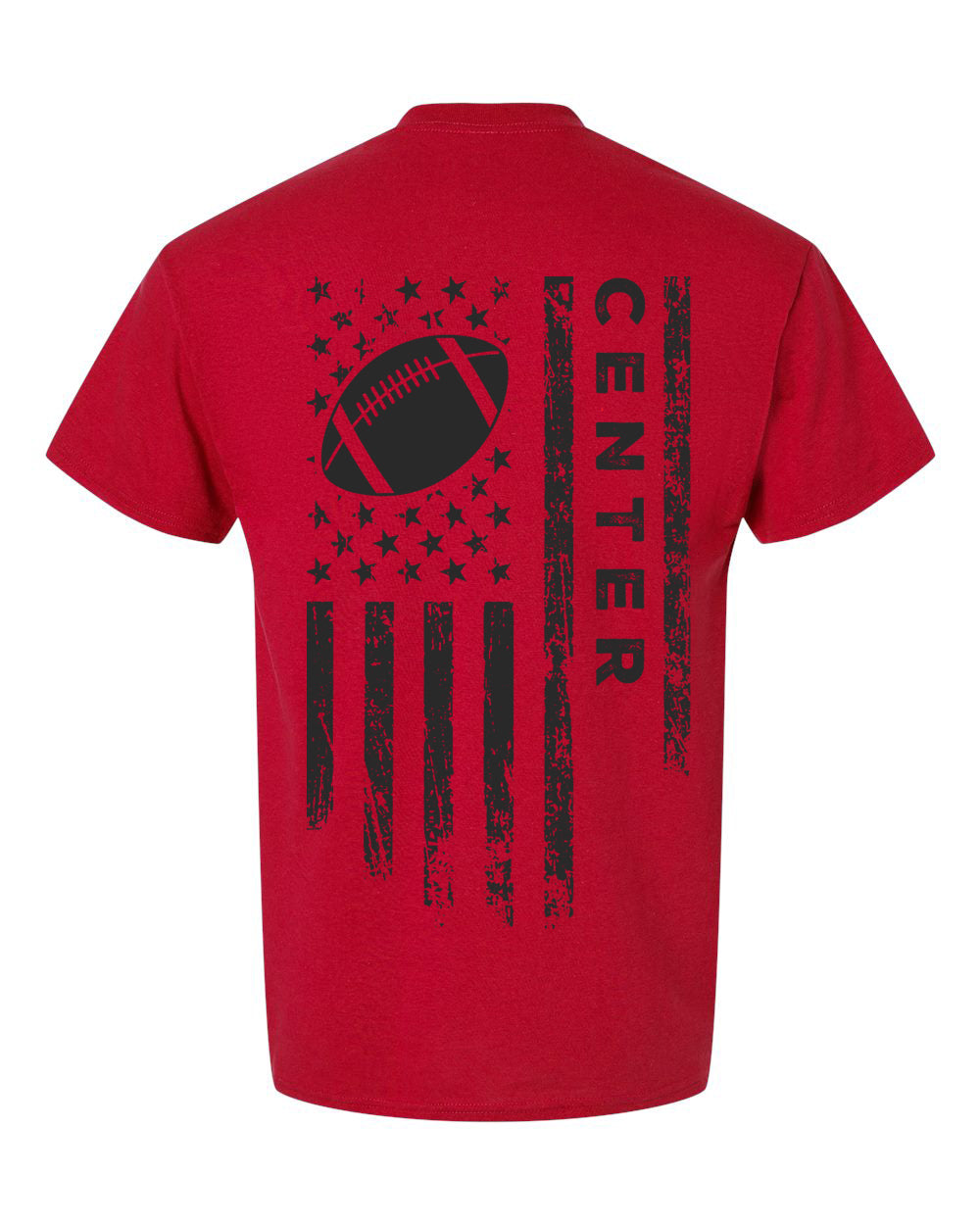 CENTER /U.S.A. FLAG T-Shirt - ADULT Black Lettering/Black Flag
