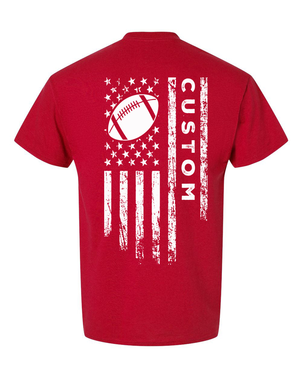 CUSTOM /U.S.A. FLAG T-Shirt - ADULT White Lettering/White Flag