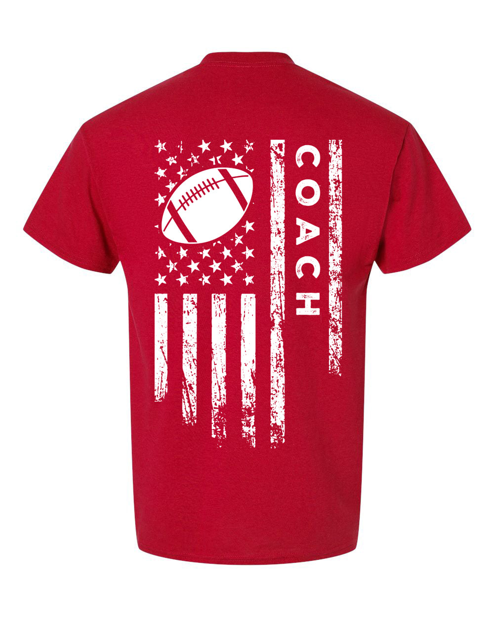 COACH /U.S.A. FLAG T-Shirt - ADULT White Lettering/White Flag