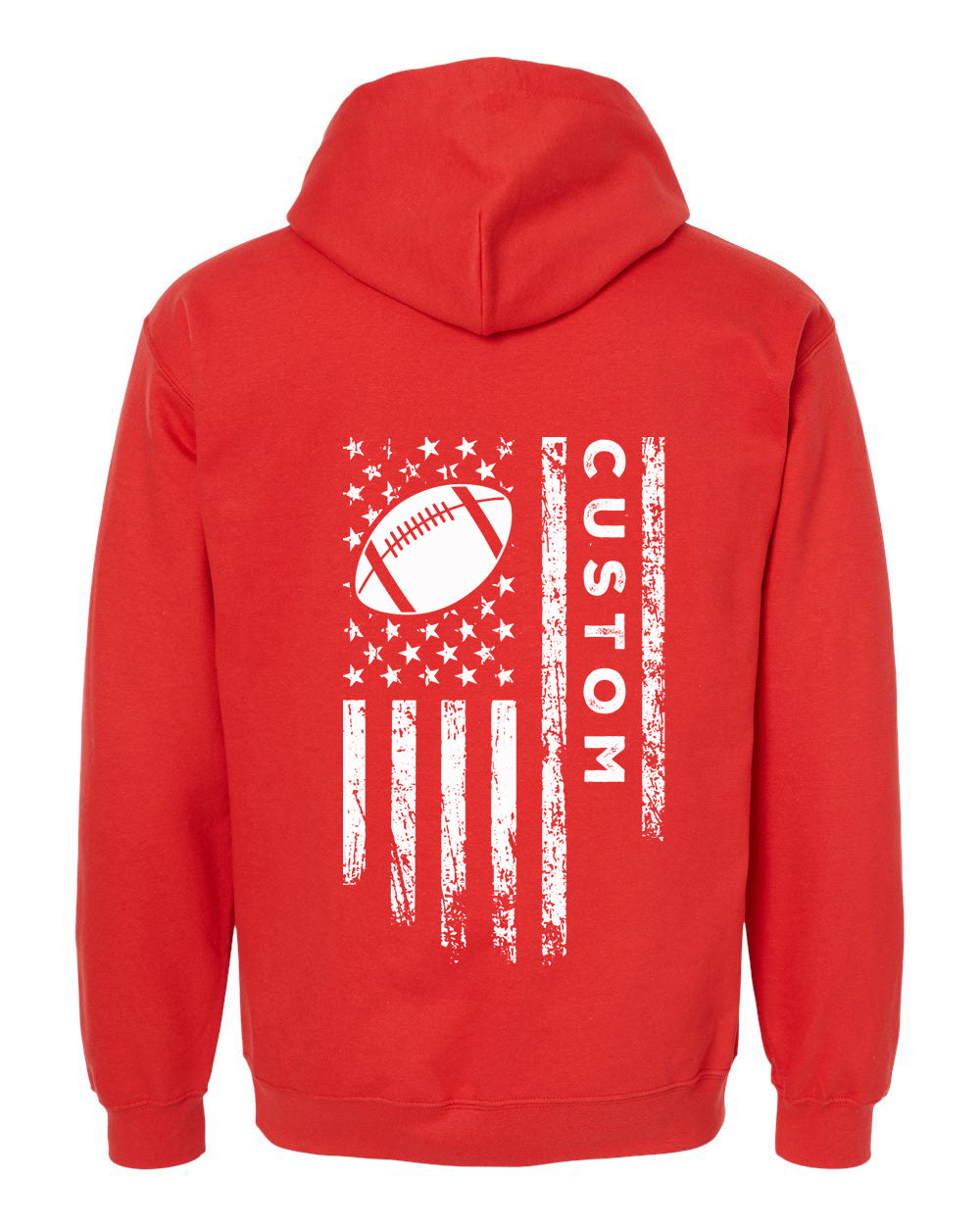 CUSTOM/U.S.A. FLAG HOODIE - ADULT White Lettering/ White Flag