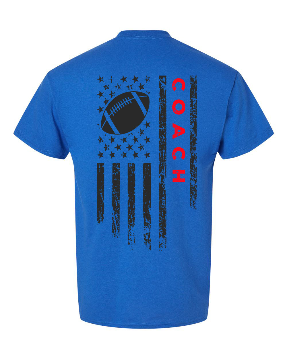 COACH /U.S.A. FLAG T-Shirt - ADULT Red Lettering/Black Flag