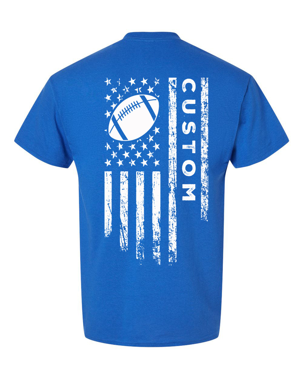 CUSTOM /U.S.A. FLAG T-Shirt - ADULT White Lettering/White Flag