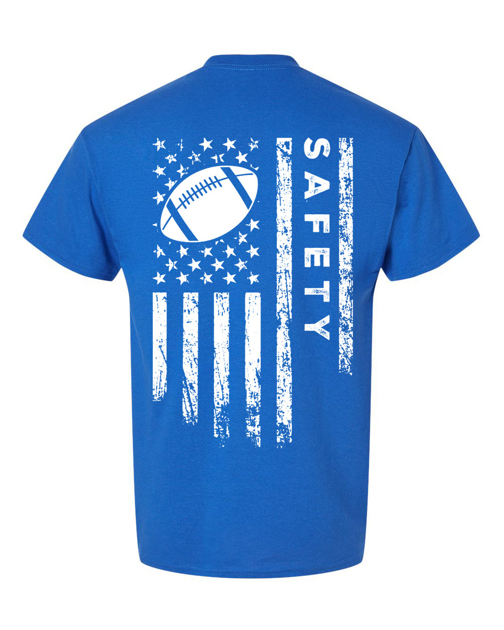 SAFETY /U.S.A. FLAG T-Shirt - ADULT White Lettering/White Flag