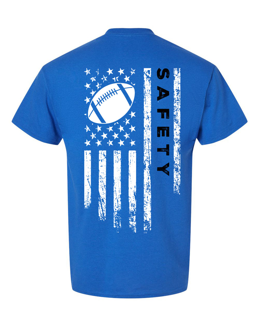 SAFETY /U.S.A. FLAG T-Shirt - ADULT Black Lettering/White Flag
