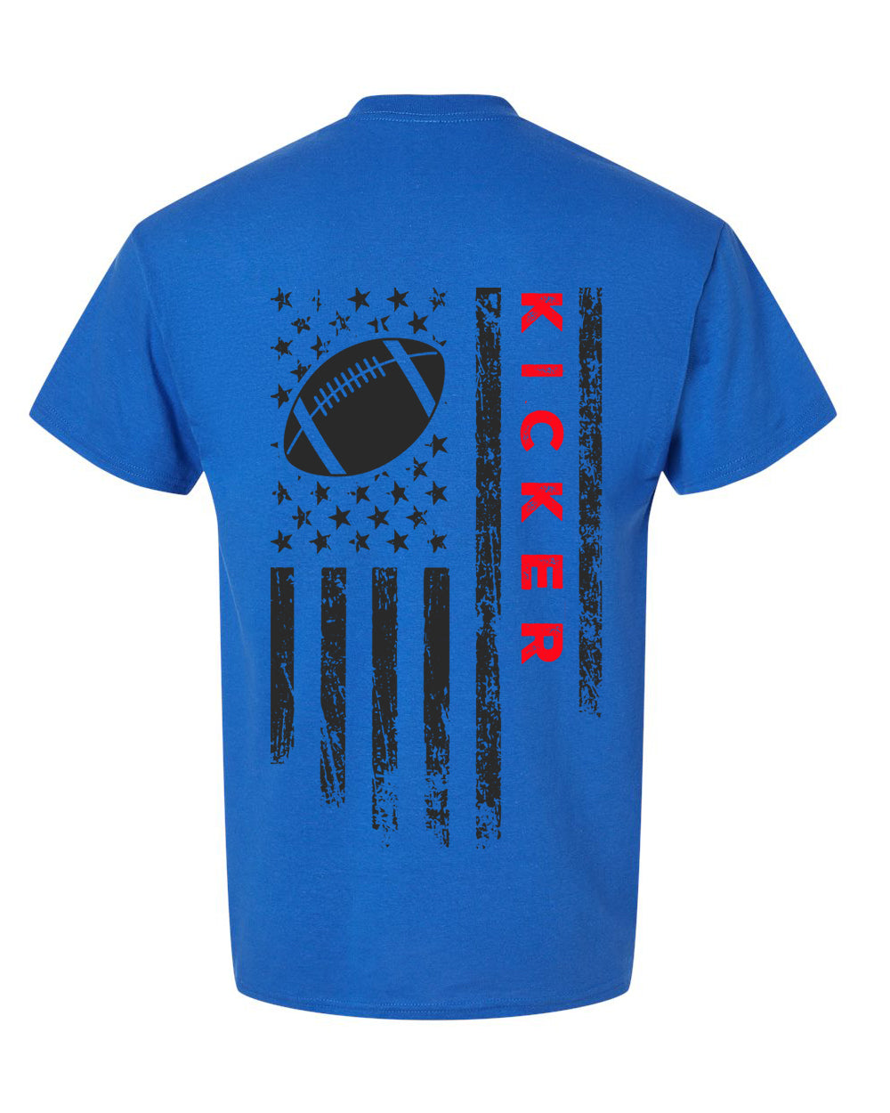 KICKER /U.S.A. FLAG T-Shirt - ADULT Red Lettering/Black Flag