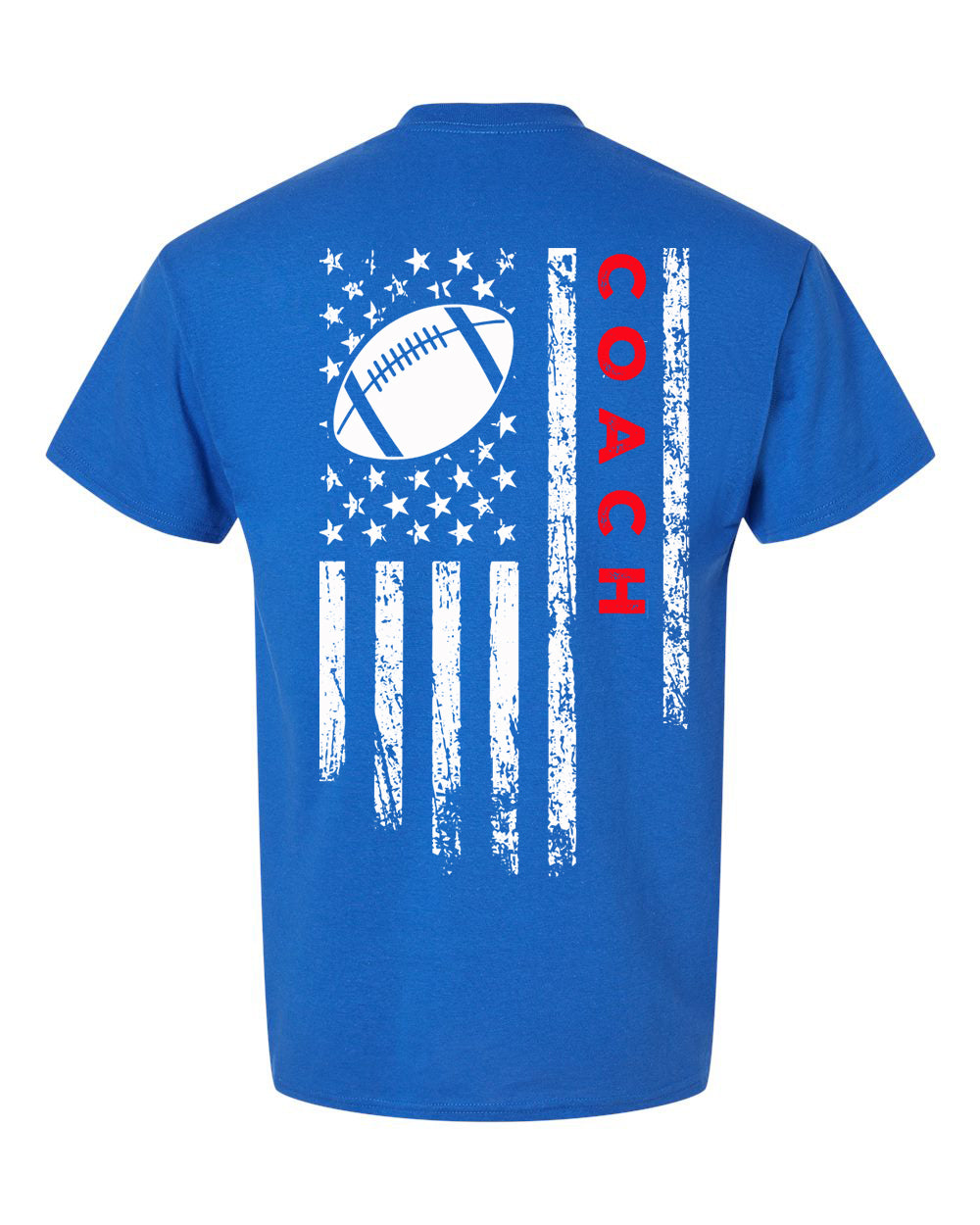 COACH /U.S.A. FLAG T-Shirt - ADULT Red Lettering/White Flag