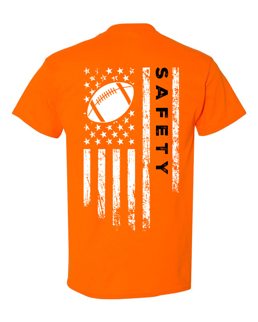 SAFETY /U.S.A. FLAG T-Shirt - ADULT Black Lettering/White Flag