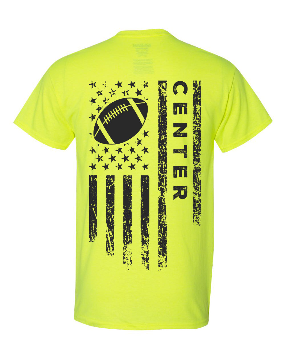 CENTER /U.S.A. FLAG T-Shirt - ADULT Black Lettering/Black Flag