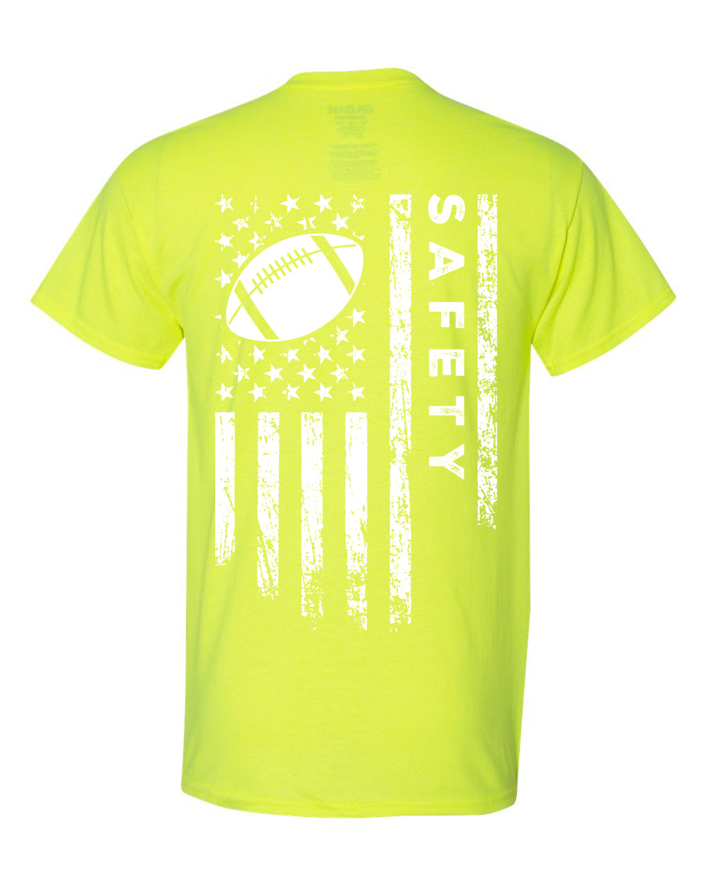SAFETY /U.S.A. FLAG T-Shirt - ADULT White Lettering/White Flag