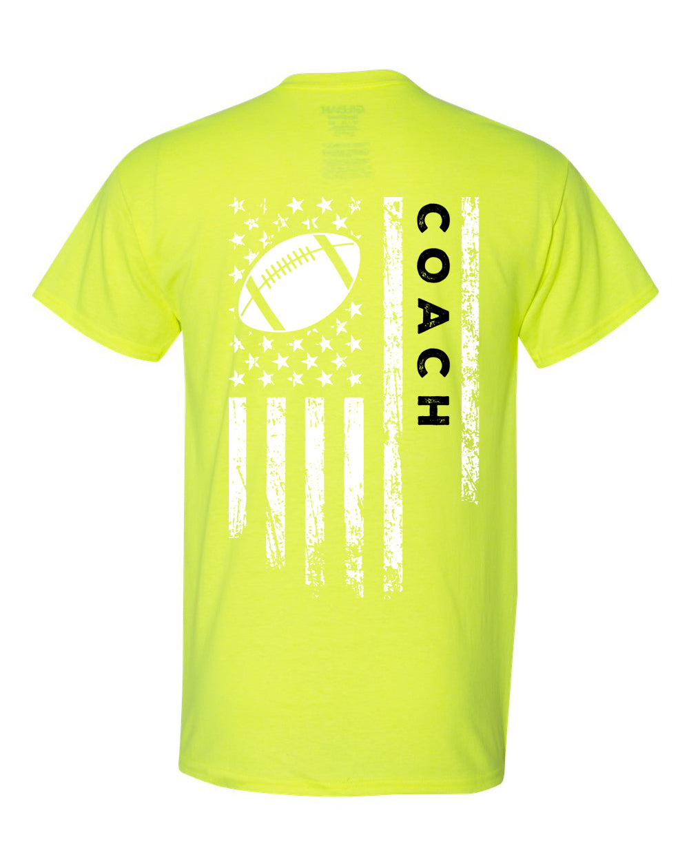 COACH /U.S.A. FLAG T-Shirt - ADULT Black Lettering/White Flag