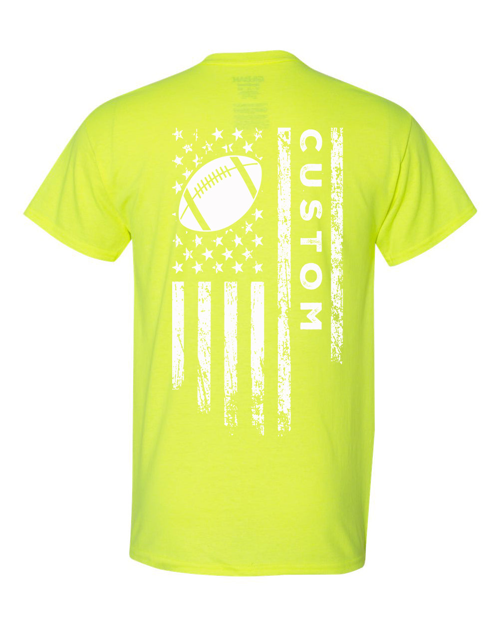 CUSTOM /U.S.A. FLAG T-Shirt - ADULT White Lettering/White Flag
