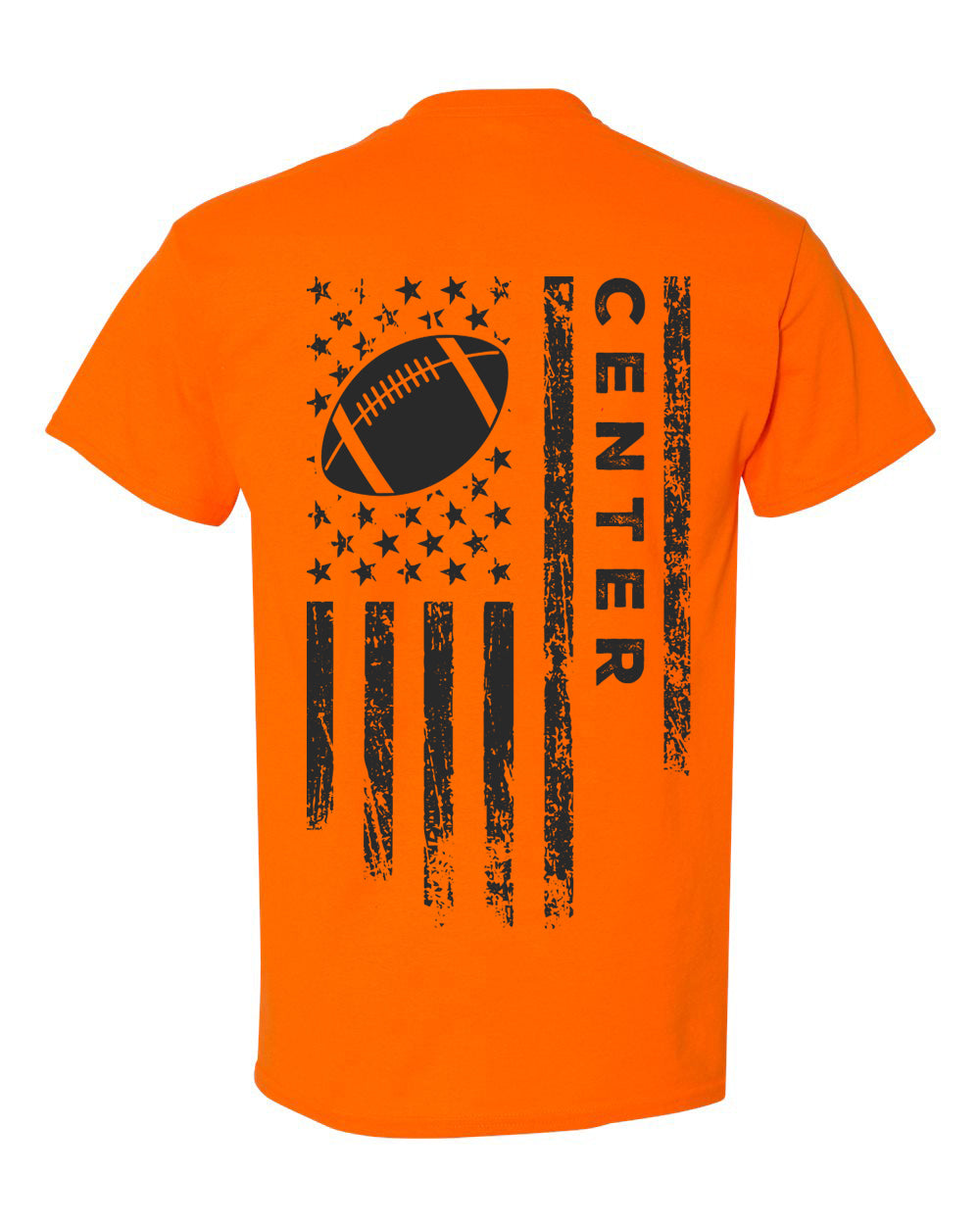 CENTER /U.S.A. FLAG T-Shirt - ADULT Black Lettering/Black Flag
