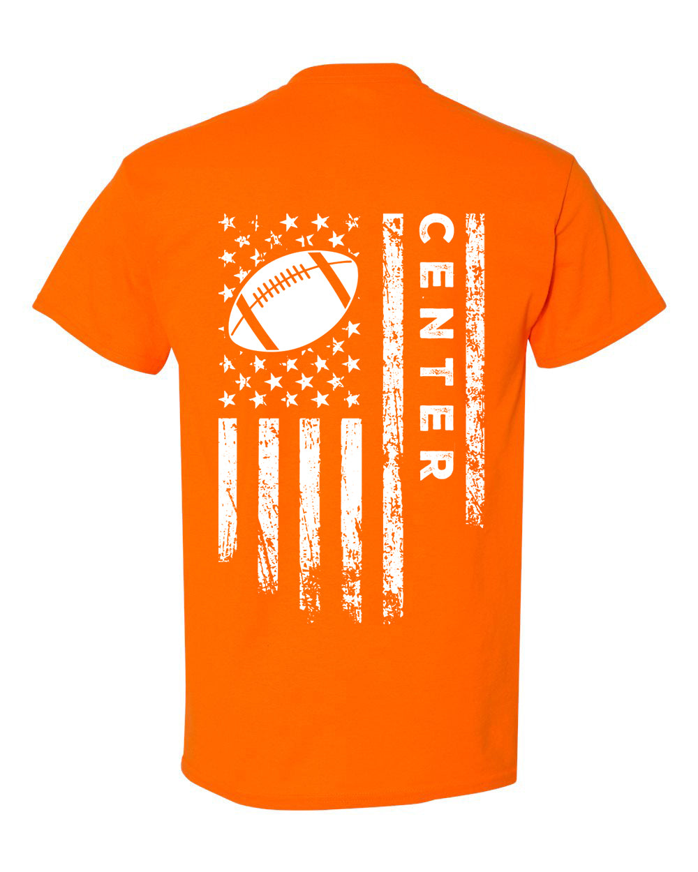 CENTER /U.S.A. FLAG T-Shirt - ADULT White Lettering/White Flag