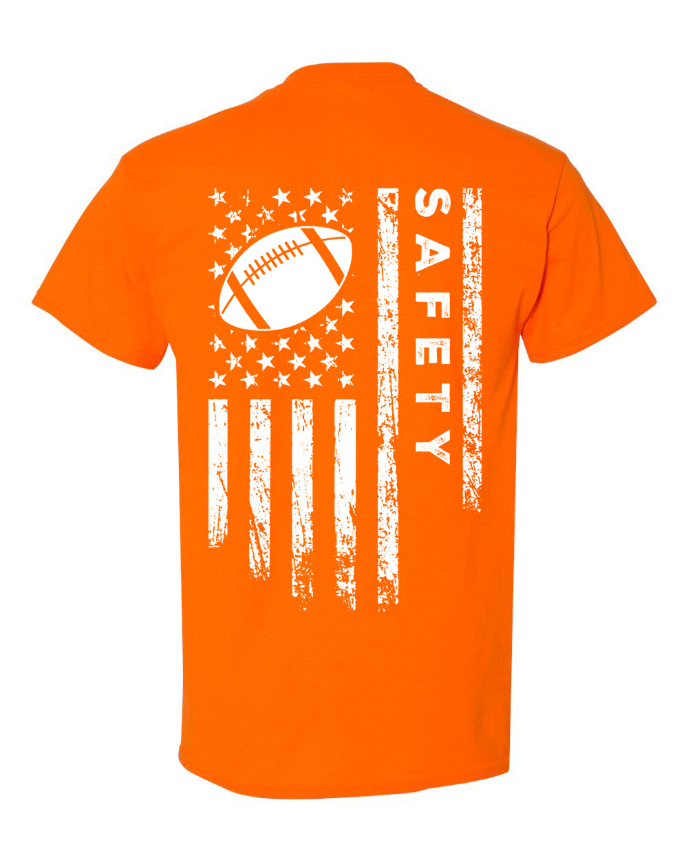 SAFETY /U.S.A. FLAG T-Shirt - ADULT White Lettering/White Flag
