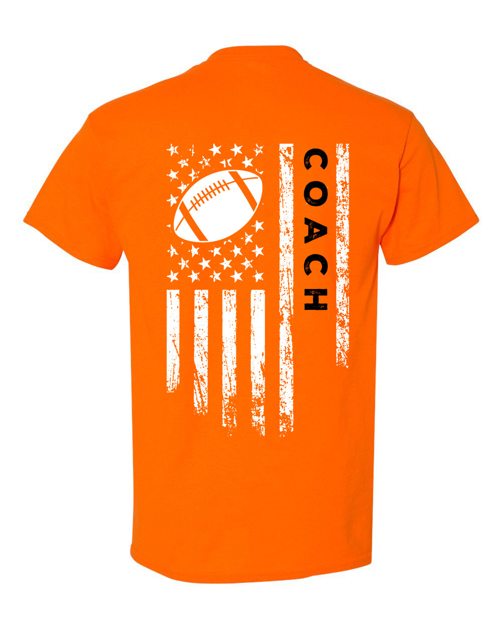 COACH /U.S.A. FLAG T-Shirt - ADULT Black Lettering/White Flag