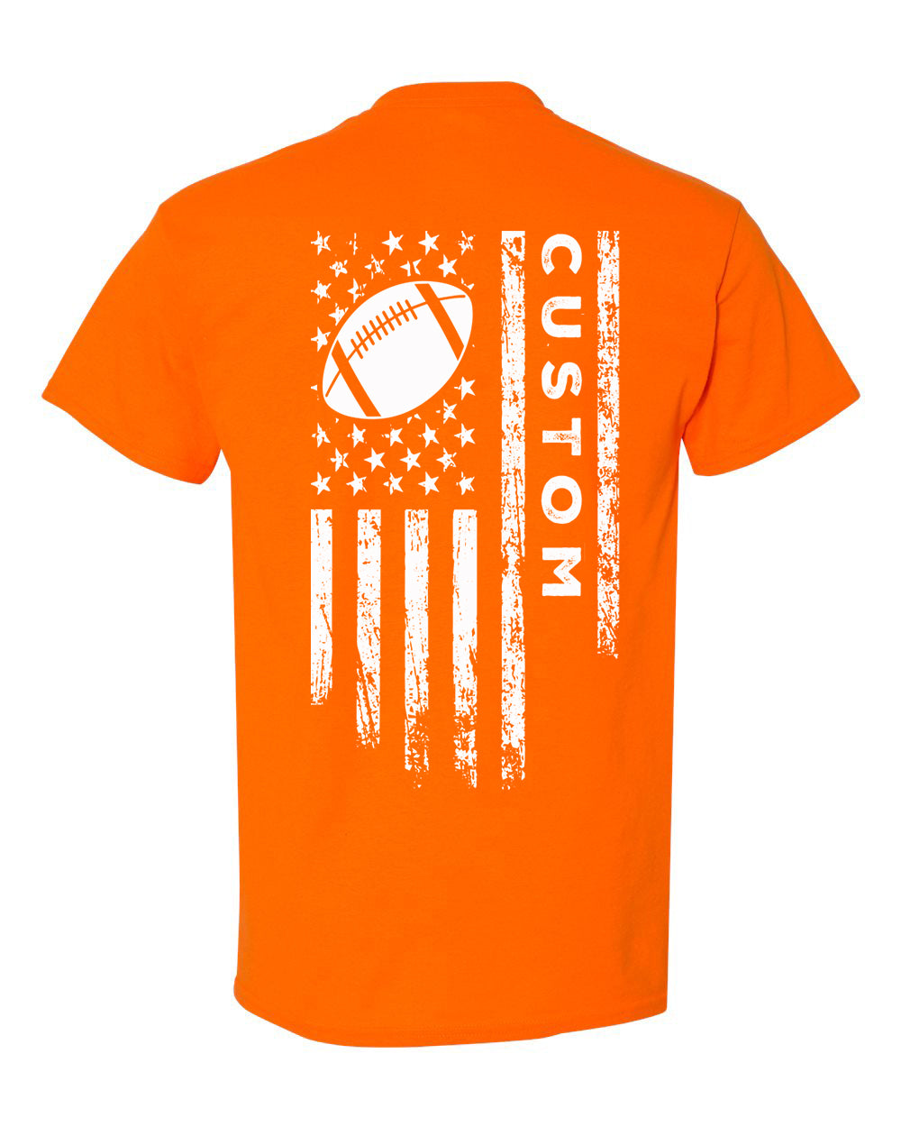 CUSTOM /U.S.A. FLAG T-Shirt - ADULT White Lettering/White Flag
