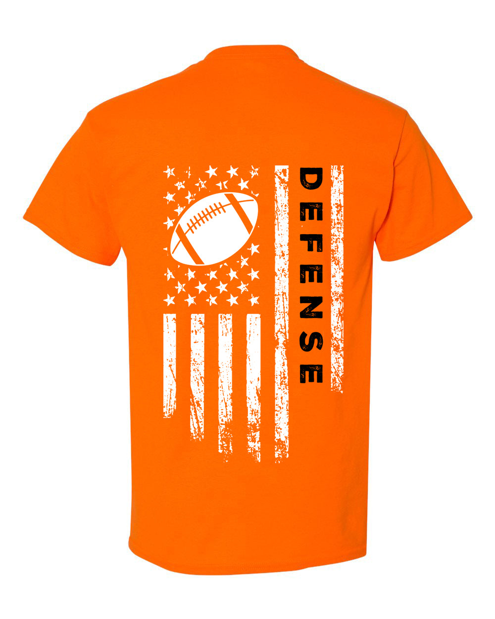 DEFENSE /U.S.A. FLAG T-Shirt - ADULT Black Lettering/White Flag