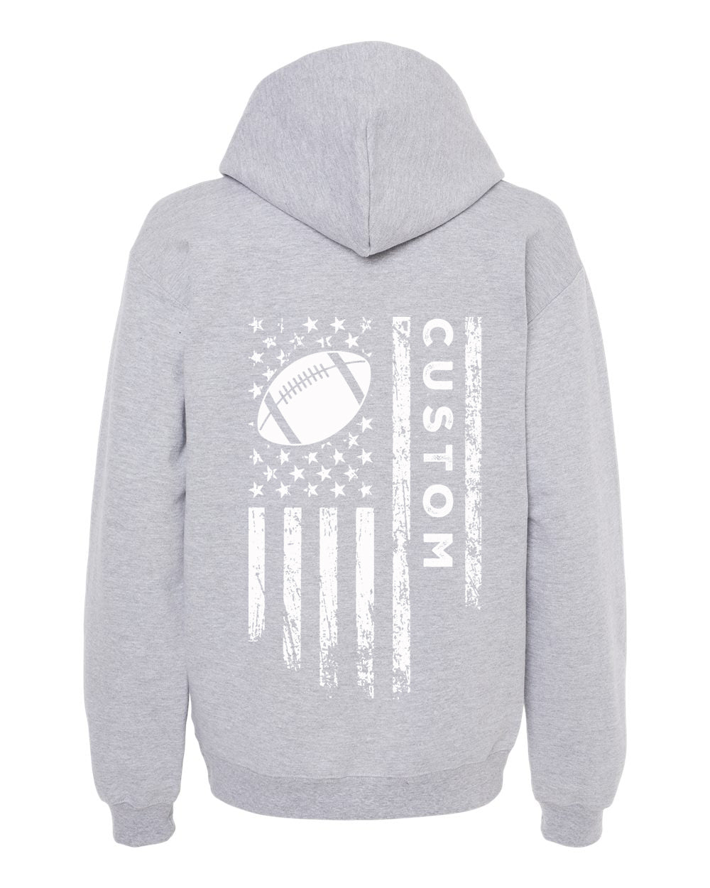 CUSTOM/U.S.A. FLAG HOODIE - ADULT White Lettering/ White Flag