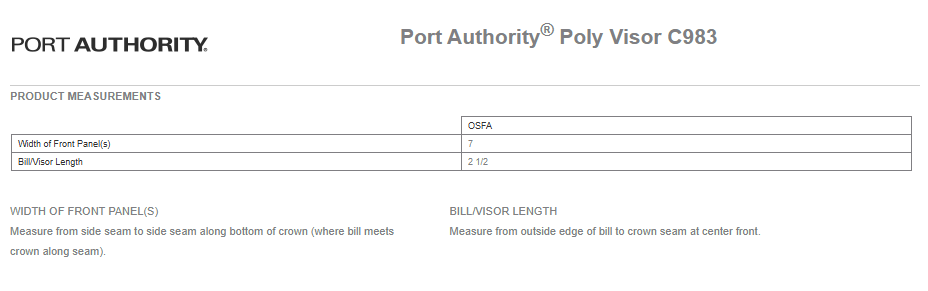 Port Authority® Poly Visor C983