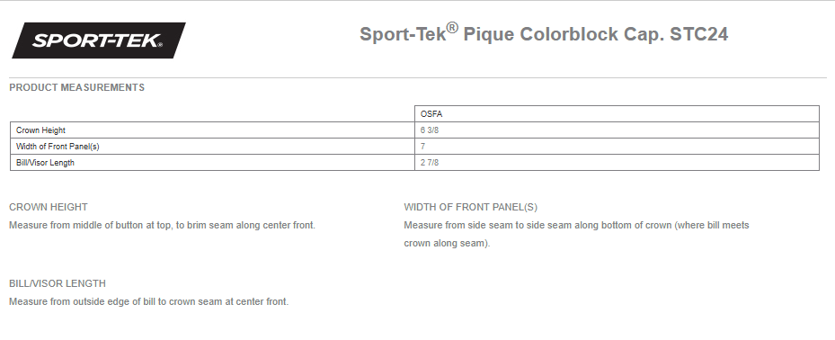 Sport-Tek® Pique Colorblock Cap. STC24