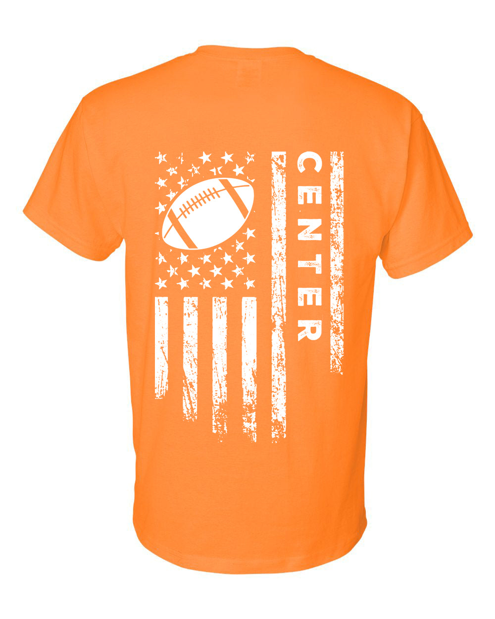 CENTER /U.S.A. FLAG T-Shirt - ADULT White Lettering/White Flag