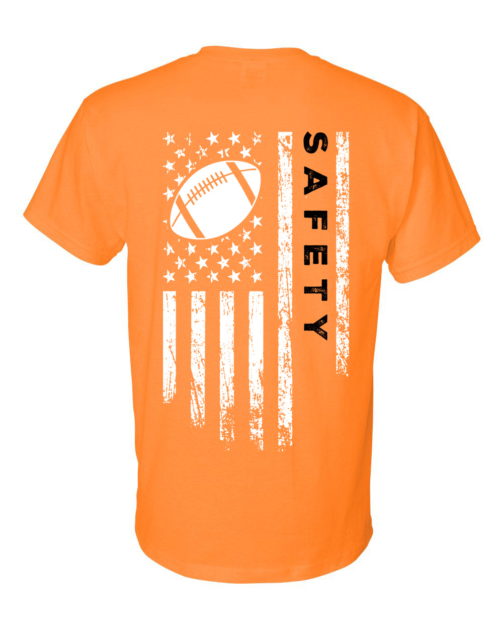 SAFETY /U.S.A. FLAG T-Shirt - ADULT Black Lettering/White Flag