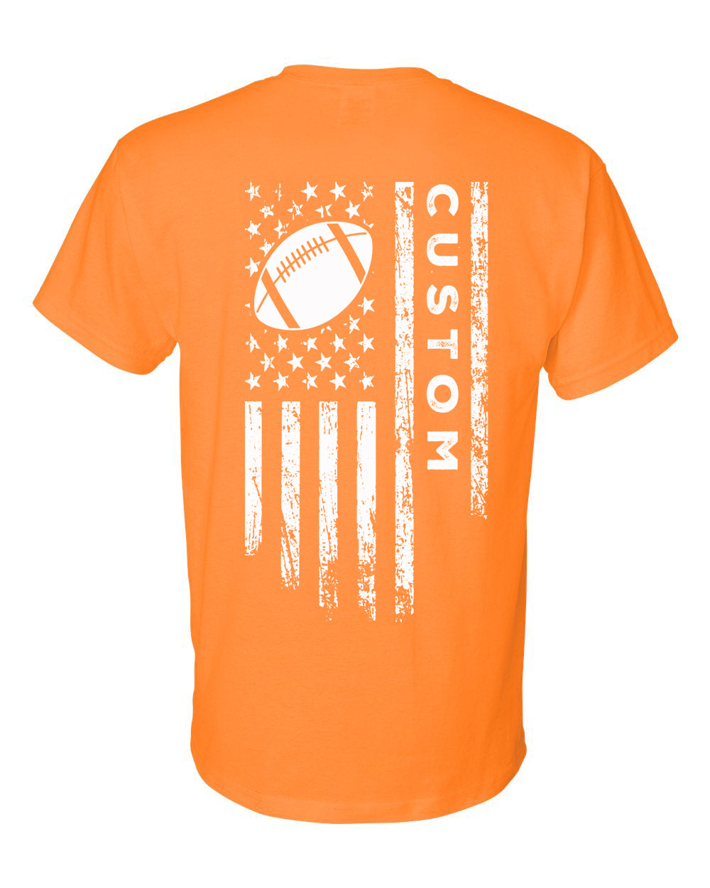 CUSTOM /U.S.A. FLAG T-Shirt - ADULT White Lettering/White Flag