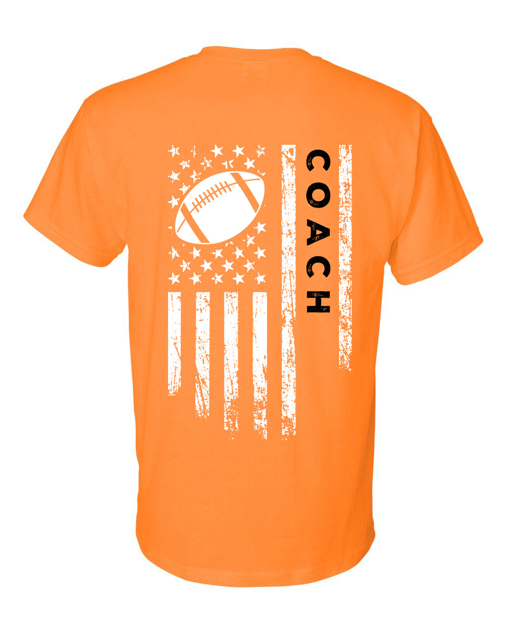 COACH /U.S.A. FLAG T-Shirt - ADULT Black Lettering/White Flag