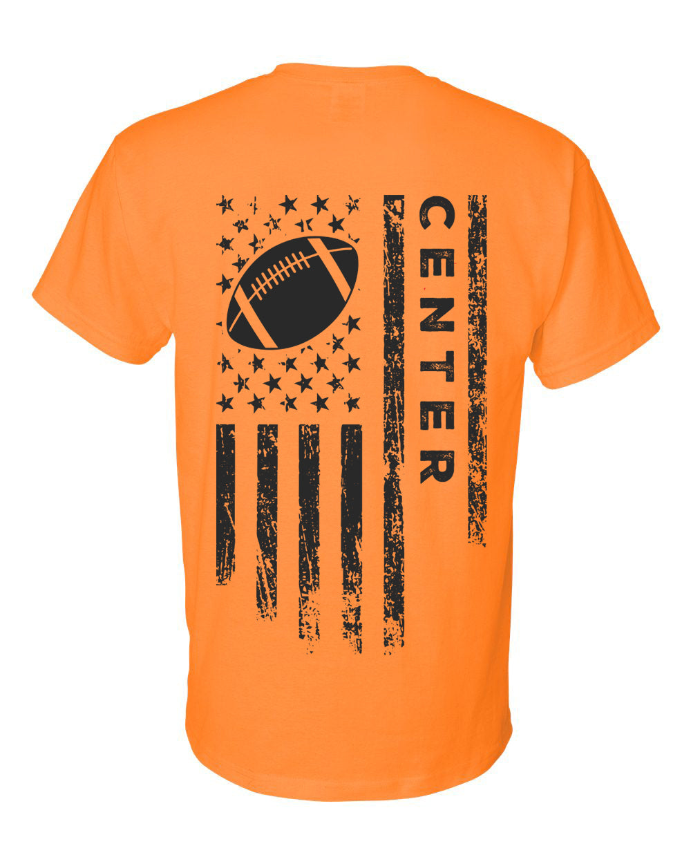 CENTER /U.S.A. FLAG T-Shirt - ADULT Black Lettering/Black Flag