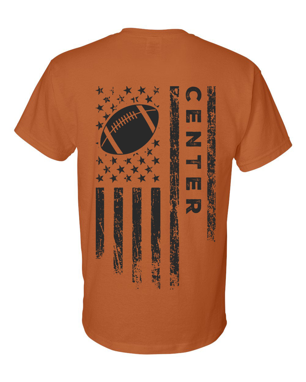 CENTER /U.S.A. FLAG T-Shirt - ADULT Black Lettering/Black Flag