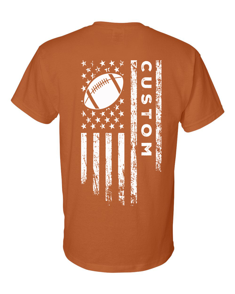 CUSTOM /U.S.A. FLAG T-Shirt - ADULT White Lettering/White Flag