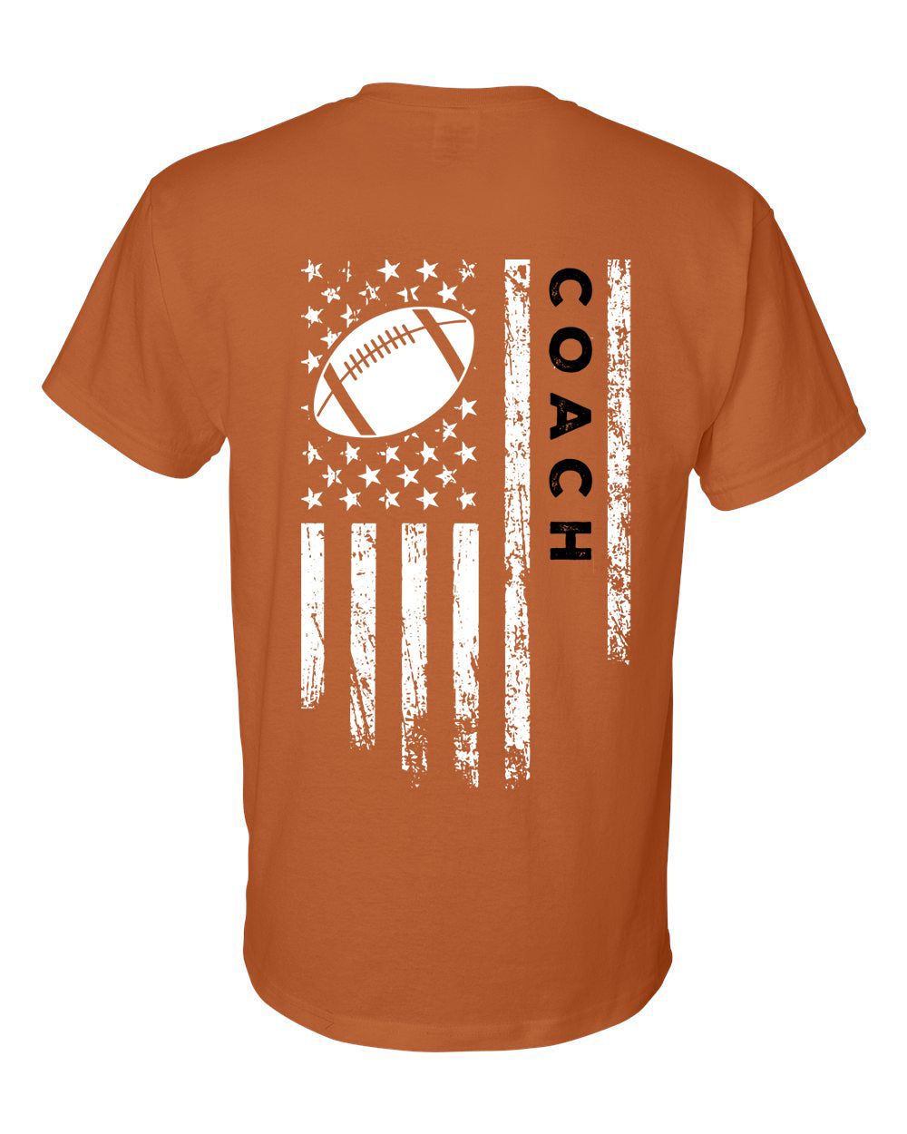 COACH /U.S.A. FLAG T-Shirt - ADULT Black Lettering/White Flag