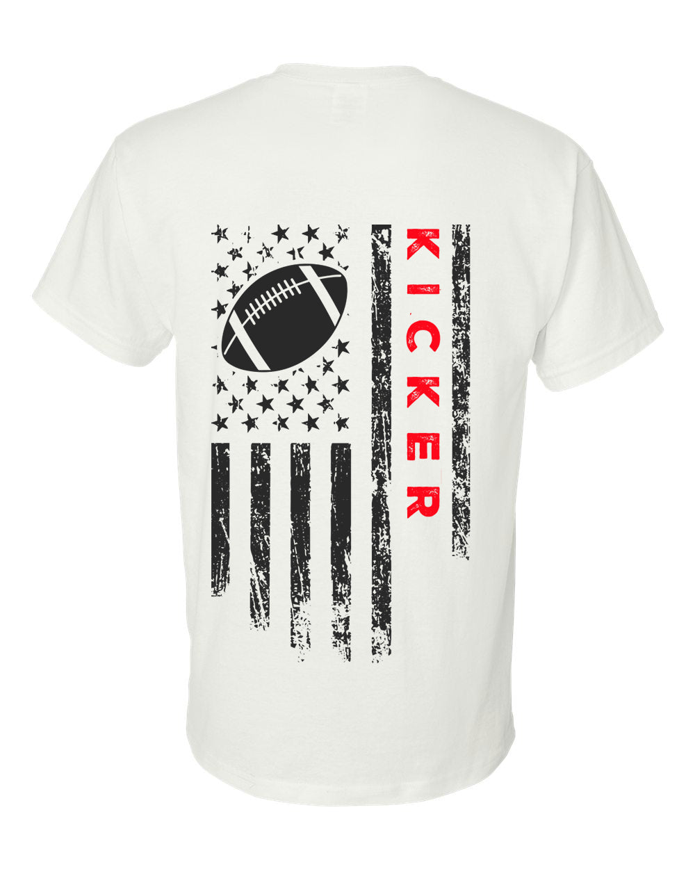 KICKER /U.S.A. FLAG T-Shirt - ADULT Red Lettering/Black Flag