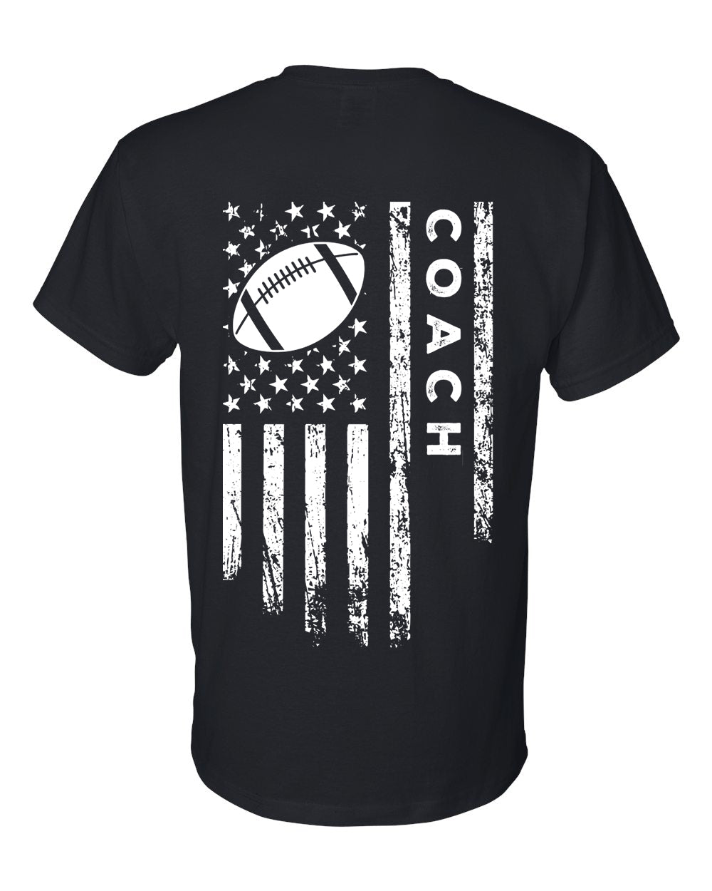 COACH /U.S.A. FLAG T-Shirt - ADULT White Lettering/White Flag