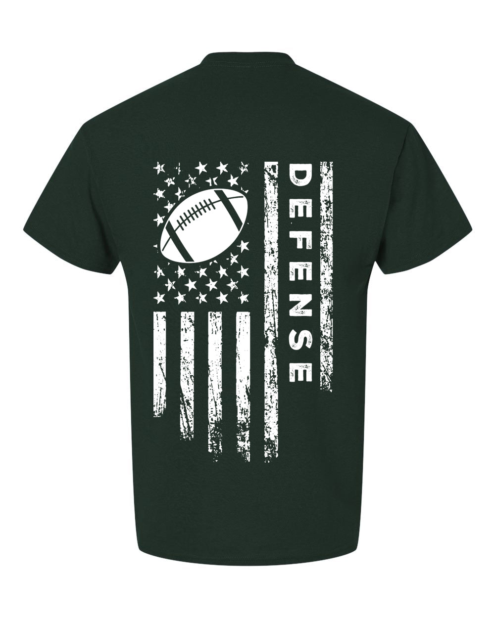 DEFENSE /U.S.A. FLAG T-Shirt - ADULT White Lettering/White Flag