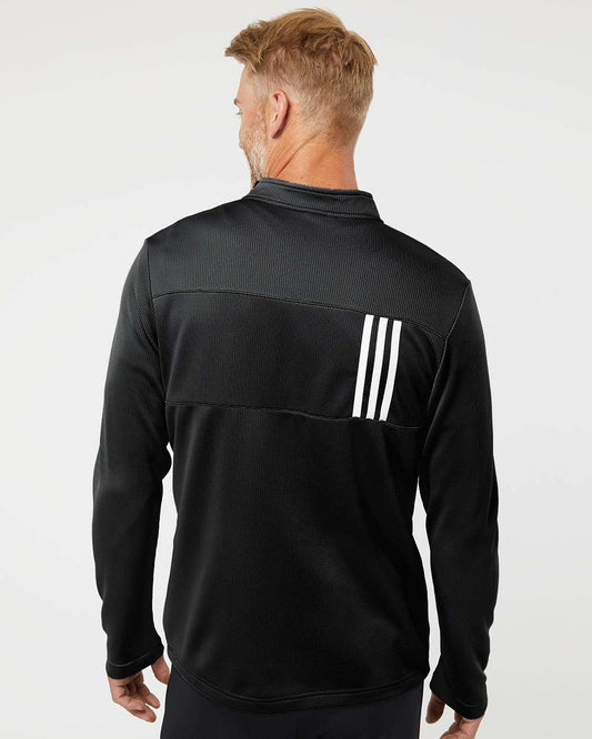 Adidas - 3-Stripes Double Knit Quarter-Zip Pullover - A482