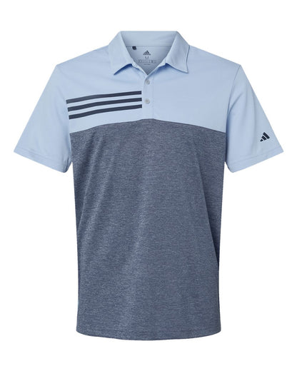 Adidas - Heathered Colorblocked 3-Stripes Polo - A508