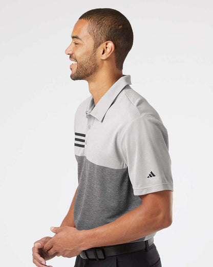 Adidas - Heathered Colorblocked 3-Stripes Polo - A508