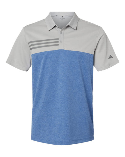 Adidas - Heathered Colorblocked 3-Stripes Polo - A508