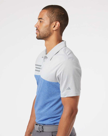 Adidas - Heathered Colorblocked 3-Stripes Polo - A508