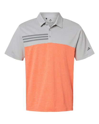 Adidas - Heathered Colorblocked 3-Stripes Polo - A508