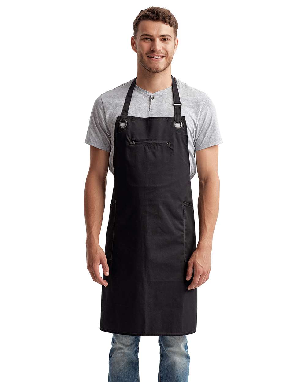 Artisan Collection by Reprime Barley Recycled Bib Apron with Pocket - RP121